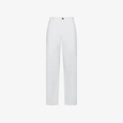 Sale Pantaloni in cotone bianco panna Donna Pantaloni