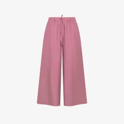 Discount Pantaloni in cotone rosa scuro con coulisse Donna Pantaloni