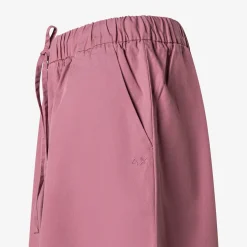 Discount Pantaloni in cotone rosa scuro con coulisse Donna Pantaloni