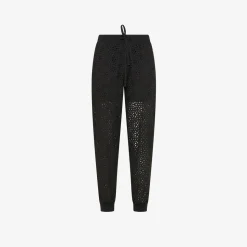 Fashion Pantaloni in cotone Sangallo nero Donna Pantaloni|Beachwear Donna