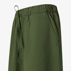 New Pantaloni in cotone verde scuro con coulisse Donna Pantaloni