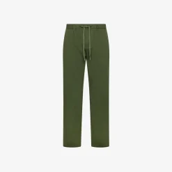 Outlet Pantaloni in cotone verde scuro Uomo Pantaloni