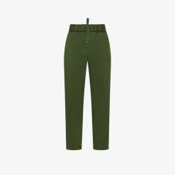 Online Pantaloni in cotone verde scuro Donna Pantaloni