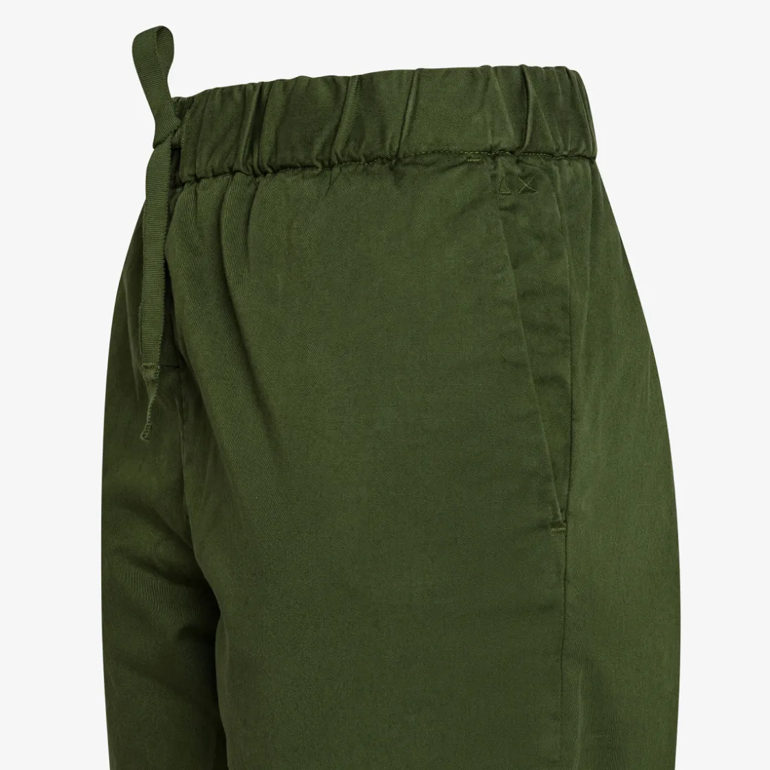 Online Pantaloni in cotone verde scuro Donna Pantaloni