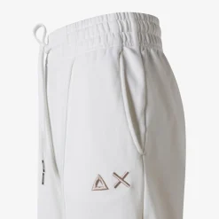 Discount Pantaloni in felpa di cotone bianco panna Donna Pantaloni|Felpe