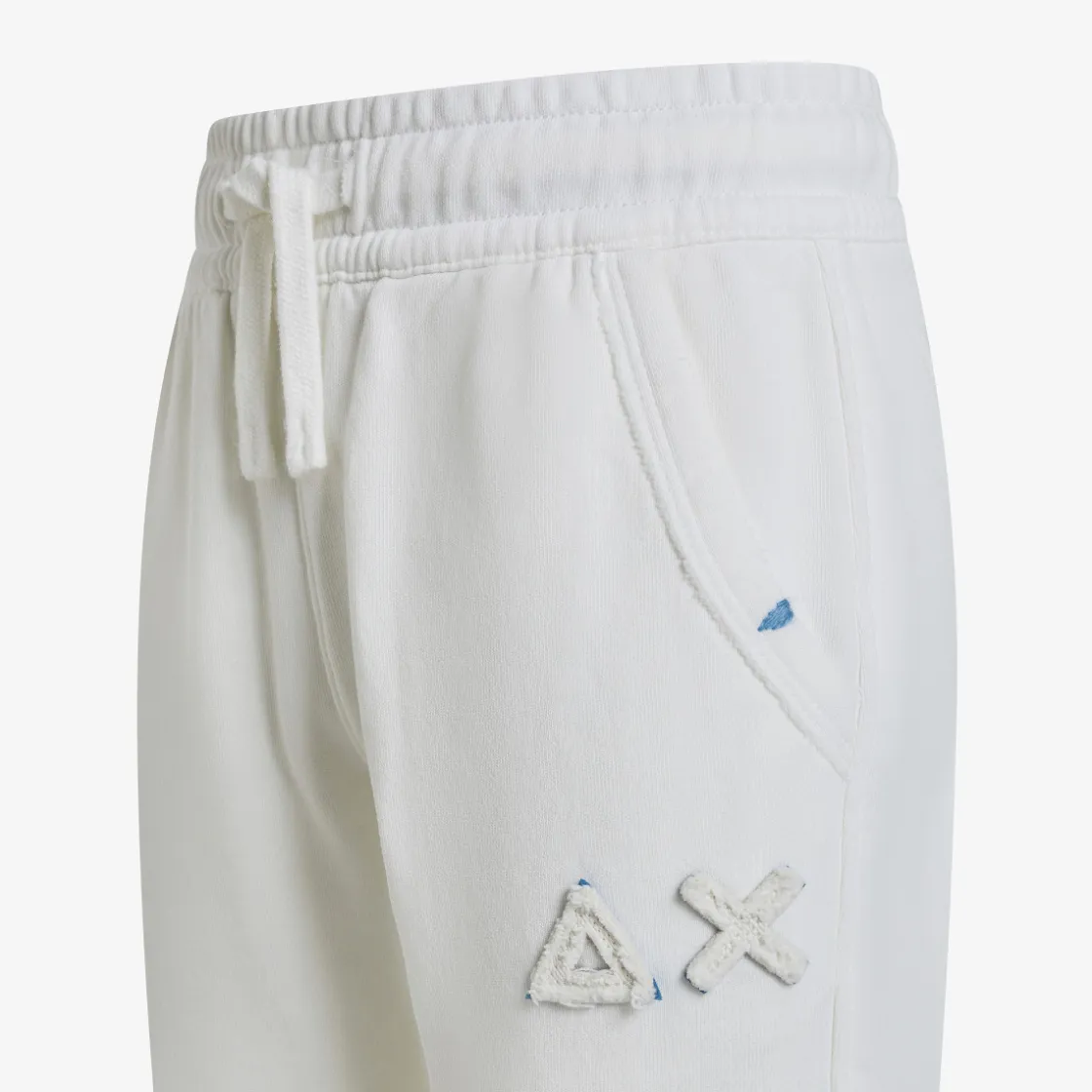New Pantaloni in felpa di cotone bianco panna Bambino Pantaloni|Felpe