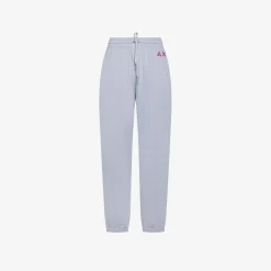 Outlet Pantaloni in felpa di cotone grigio chiaro Donna Felpe|Pantaloni