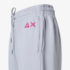 Outlet Pantaloni in felpa di cotone grigio chiaro Donna Felpe|Pantaloni