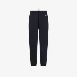 Sale Pantaloni in felpa di cotone nero Donna Pantaloni|Felpe