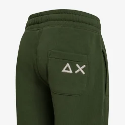 Sale Pantaloni in felpa di cotone verde scuro Bambino Pantaloni|Felpe