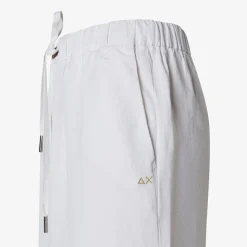 Fashion Pantaloni in lino bianco con coulisse Donna Pantaloni