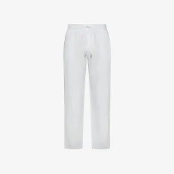 Clearance Pantaloni in lino e cotone bianco Uomo Pantaloni|Beachwear Uomo