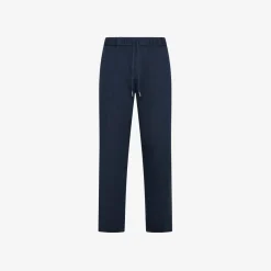 Fashion Pantaloni in lino e cotone blu navy Uomo Pantaloni|Beachwear Uomo