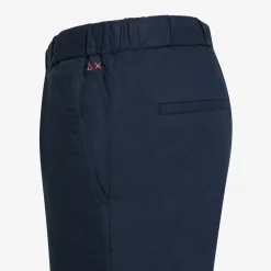Fashion Pantaloni in lino e cotone blu navy Uomo Pantaloni|Beachwear Uomo