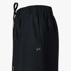 Best Pantaloni in lino nero con coulisse Donna Pantaloni