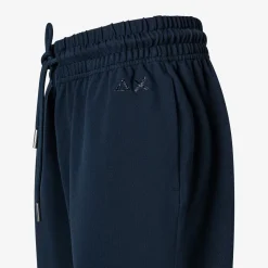 New Pantaloni in piquet di cotone blu navy Donna Pantaloni|Felpe