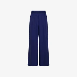 Sale Pantaloni in tessuto fluido blu navy Donna Pantaloni