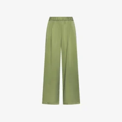 Clearance Pantaloni in tessuto fluido verde salvia Donna Pantaloni