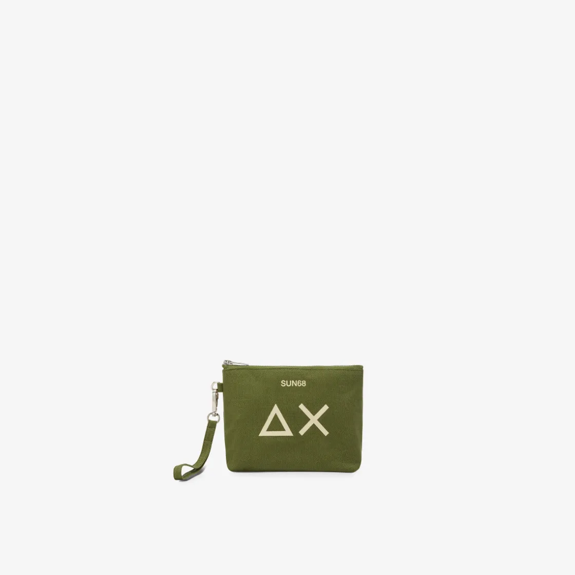 New Pochette in cotone verde scuro Donna Borse|Accessori
