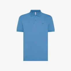 New Polo avio con logo ricamato Uomo Polo