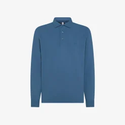 Fashion Polo avio scuro a maniche lunghe Uomo Polo