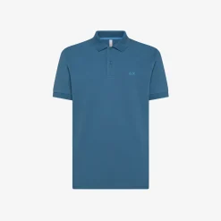 New Polo avio scuro con logo ricamato Uomo Polo