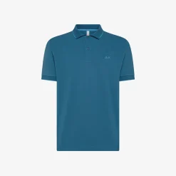Hot Polo avio scuro con riga a contrasto Uomo Polo