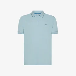 Hot Polo azzurra con riga a contrasto Uomo Polo