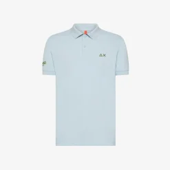 Sale Polo azzurra con sottocollo a contrasto Uomo Beachwear Uomo
