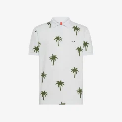 Outlet Polo bianca con stampa Uomo Beachwear Uomo
