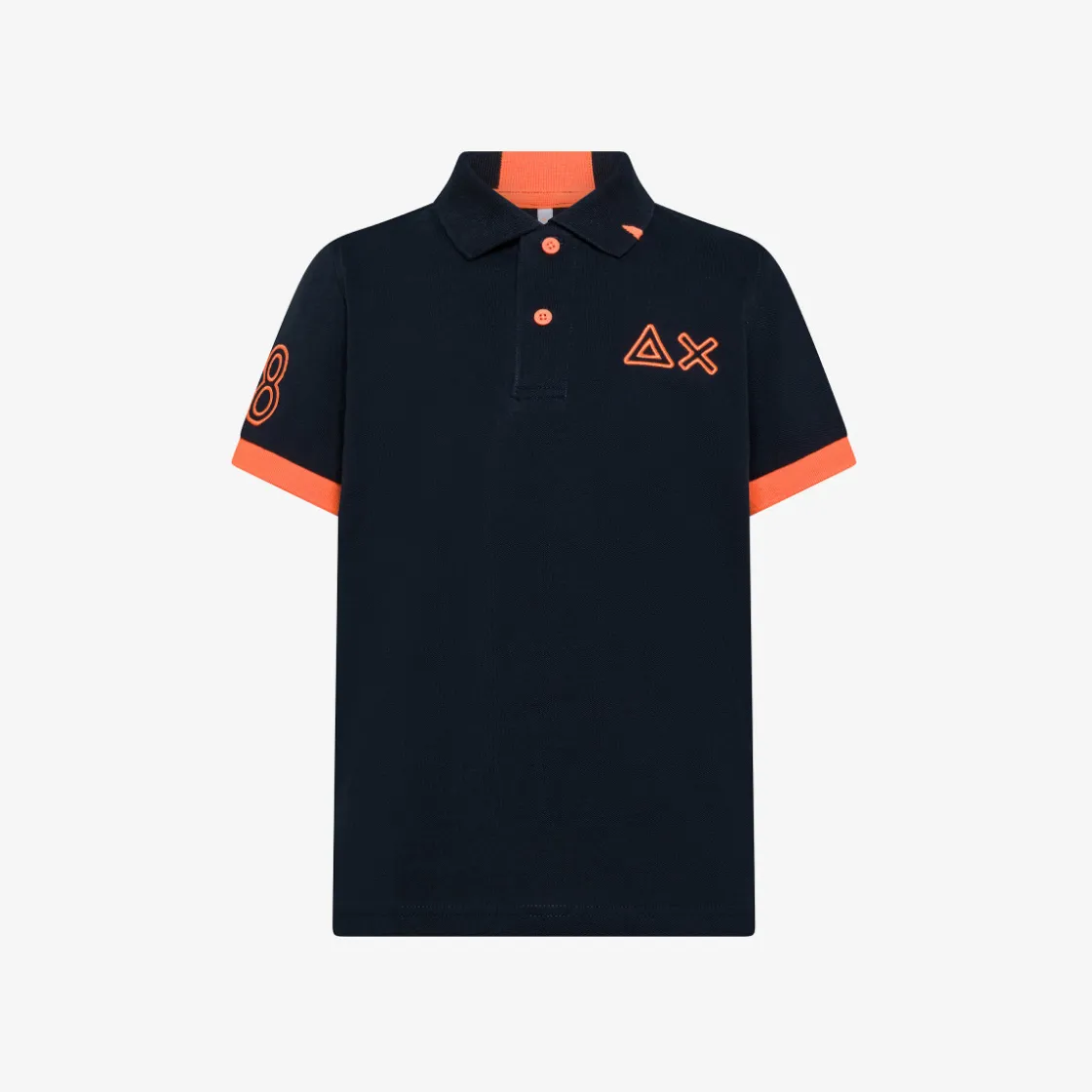Fashion Polo blu navy con bottoni fluo Bambino Polo