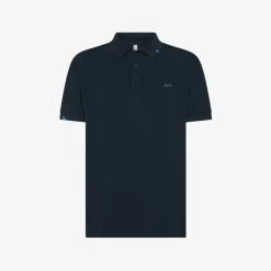 Hot Polo blu navy con dettagli fluo Bambino Polo