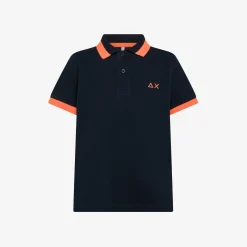 Best Polo blu navy con logo fluo Bambino Polo