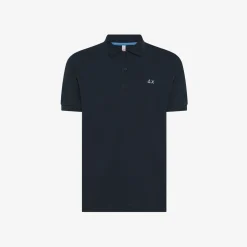 Discount Polo blu navy con logo ricamato Uomo Polo