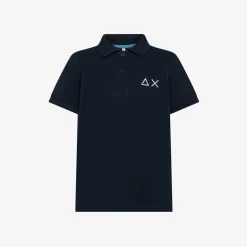 Outlet Polo blu navy con maxi logo Bambino Polo