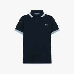 New Polo blu navy con maxi riga Bambino Polo