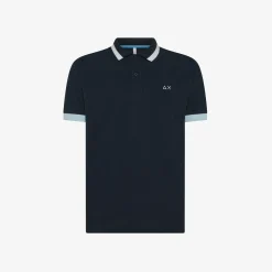 Outlet Polo blu navy con maxi riga Uomo Polo