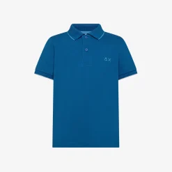 Fashion Polo blu royal con riga a contrasto Bambino Polo