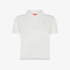 Online Polo cropped in cotone bianco panna Donna Beachwear Donna