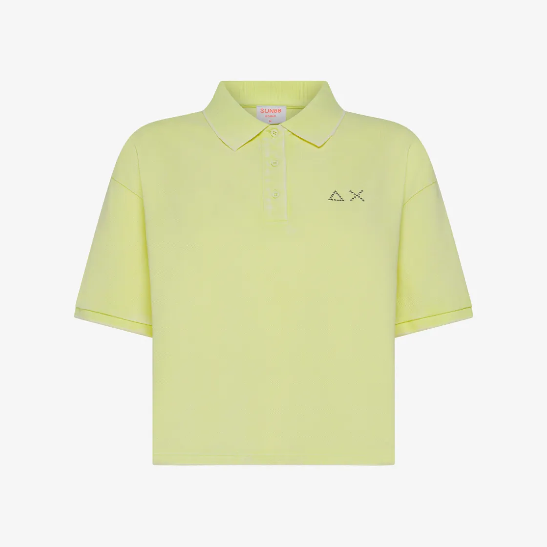 Discount Polo cropped in piquet di cotone giallo limone Donna Polo