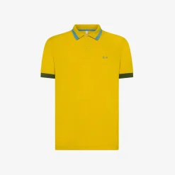 Online Polo gialla con maxi riga Uomo Polo