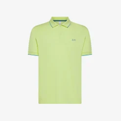 Fashion Polo giallo limone con riga a contrasto Uomo Polo
