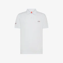 Clearance Polo in jersey di cotone bianco Uomo Beachwear Uomo