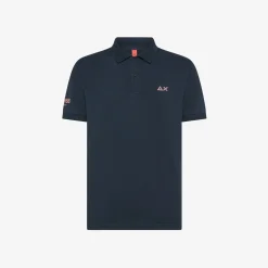 Sale Polo in jersey di cotone blu navy Uomo Beachwear Uomo