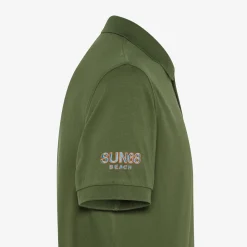Online Polo in jersey di cotone verde scuro Uomo Beachwear Uomo
