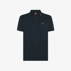 Hot Polo in lino e cotone blu navy Uomo Beachwear Uomo