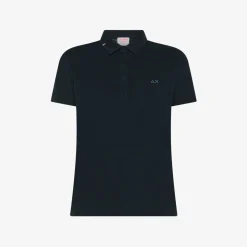 Sale Polo in lino e cotone blu navy Donna Polo