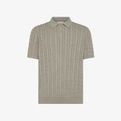 Hot Polo in maglia a trecce stone Uomo Maglie