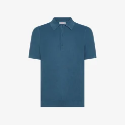 Online Polo in maglia di cotone avio scuro Uomo Maglie