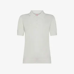 Sale Polo in maglia di cotone bianco panna Donna Maglie